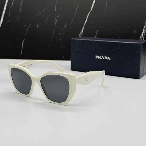 NEW PR19ZS 1425S0 PRADA WOMEN SUNGLASSES PR 19ZS 1425S0 WHITE SPR 19Z PRADA - Picture 1 of 10
